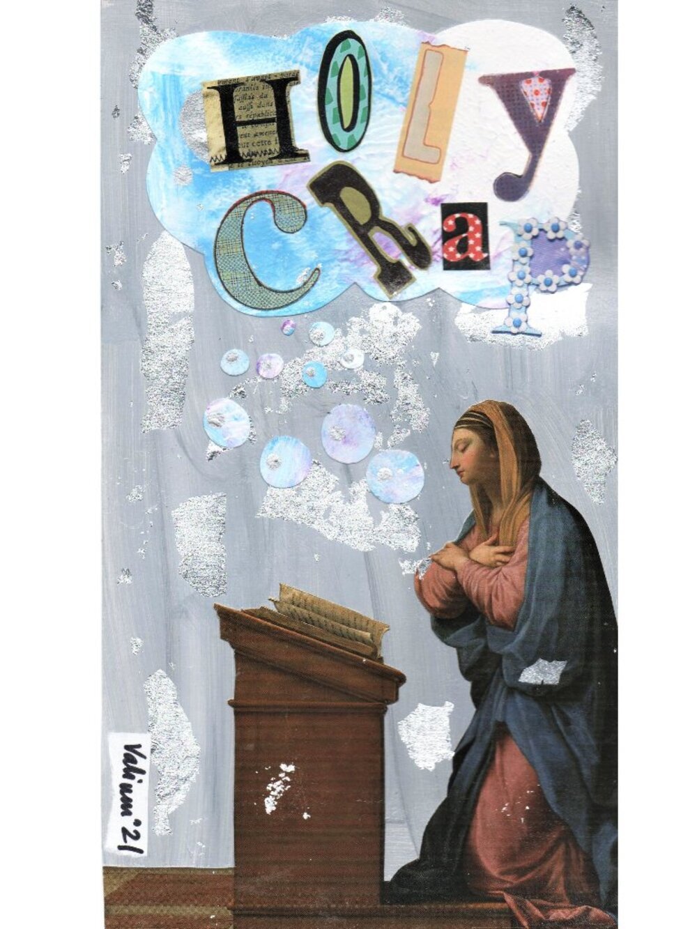 Original & unique collage on a 11 X 6 X 1/8 Kellogg's box cardboard